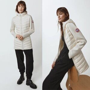 NWT Canada Goose Hybridge Knit Hooded Jacket Zip-Up Women's Sz Large Cottongrass